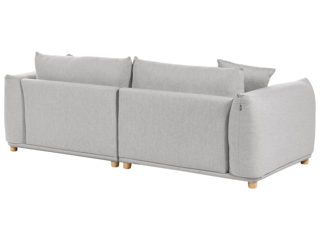 3 Seater Fabric Sofa Light Grey LUVOS