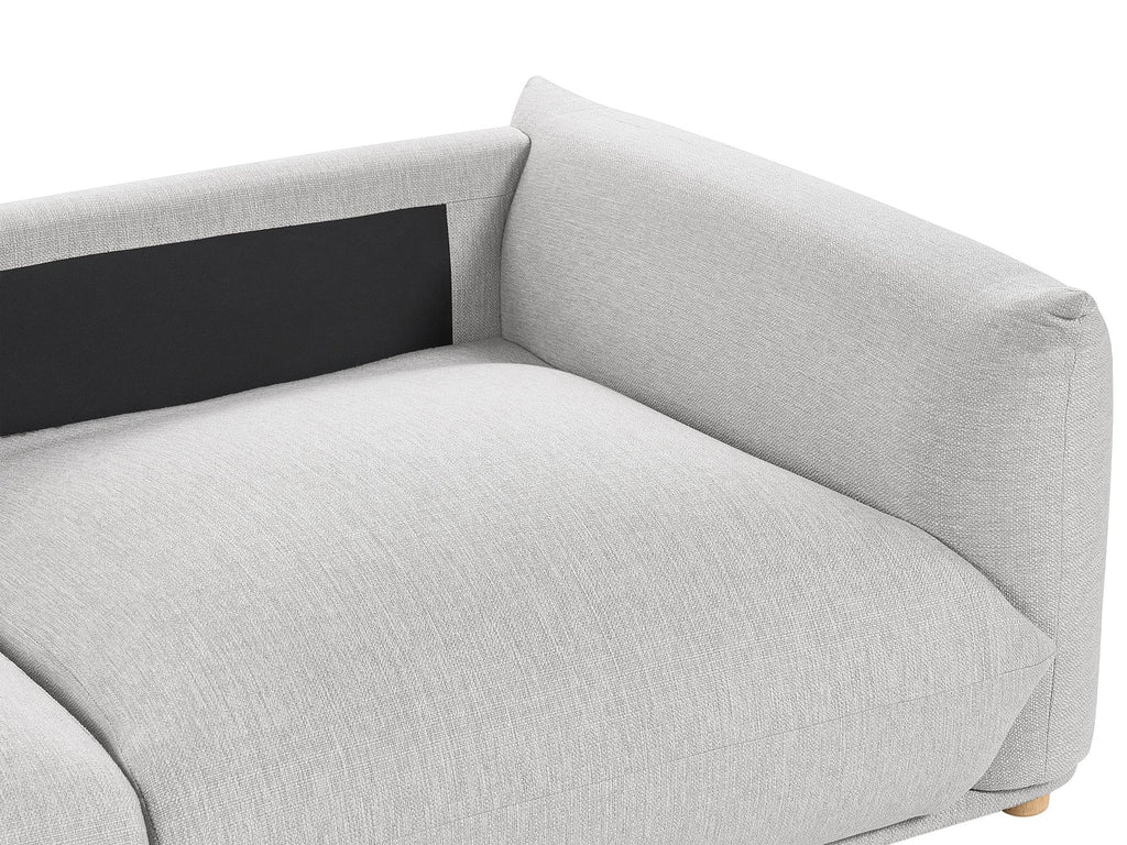 3 Seater Fabric Sofa Light Grey LUVOS