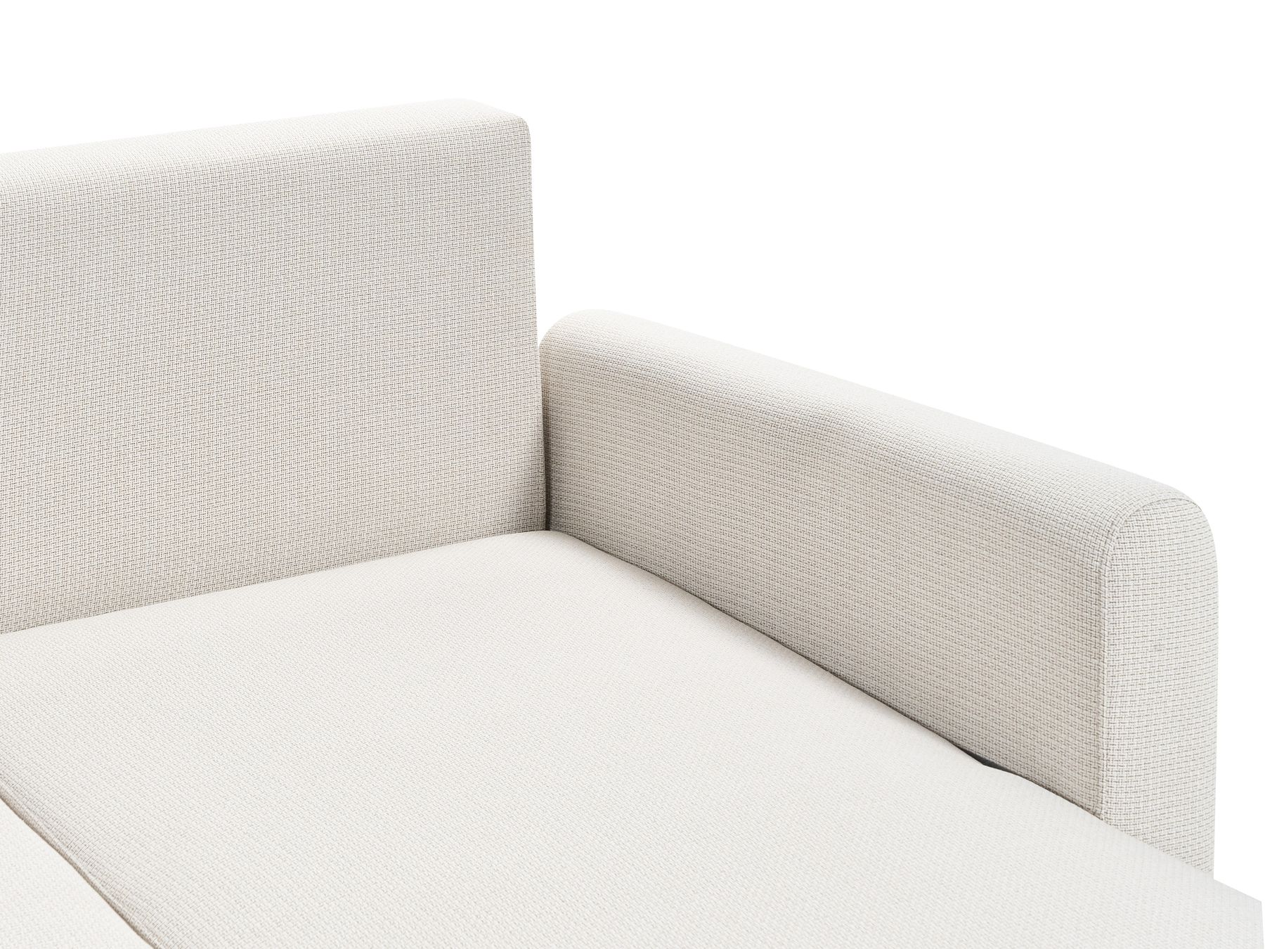 Sofa Bed SIRO Fabric Light Beige with Storage 3 Seater Left Hand