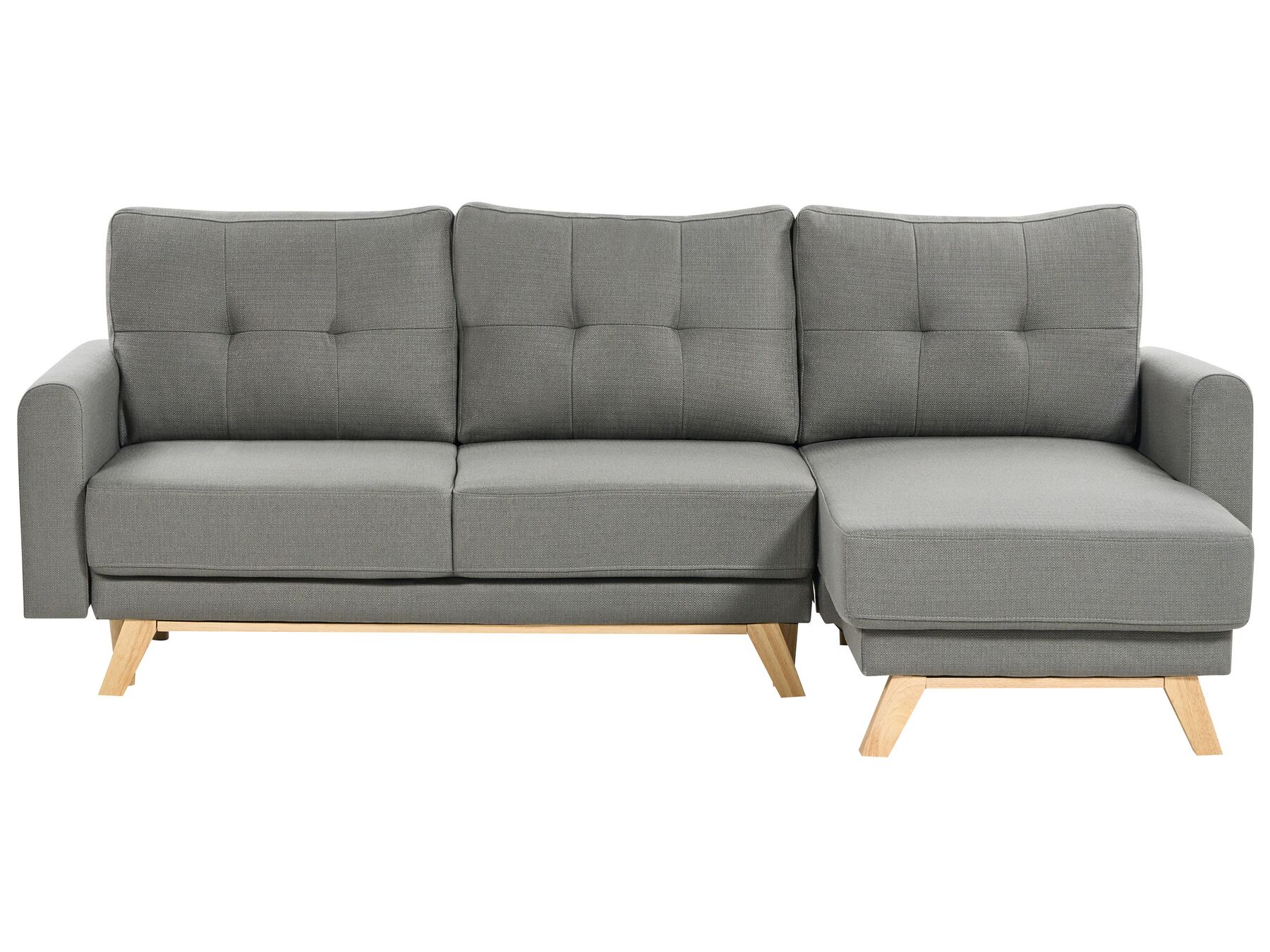 Sofa Bed SIRO Fabric Grey with Storage 3 Seater Left Hand