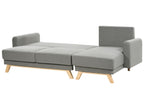Sofa Bed SIRO Fabric Grey with Storage 3 Seater Left Hand