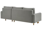 Sofa Bed SIRO Fabric Grey with Storage 3 Seater Left Hand