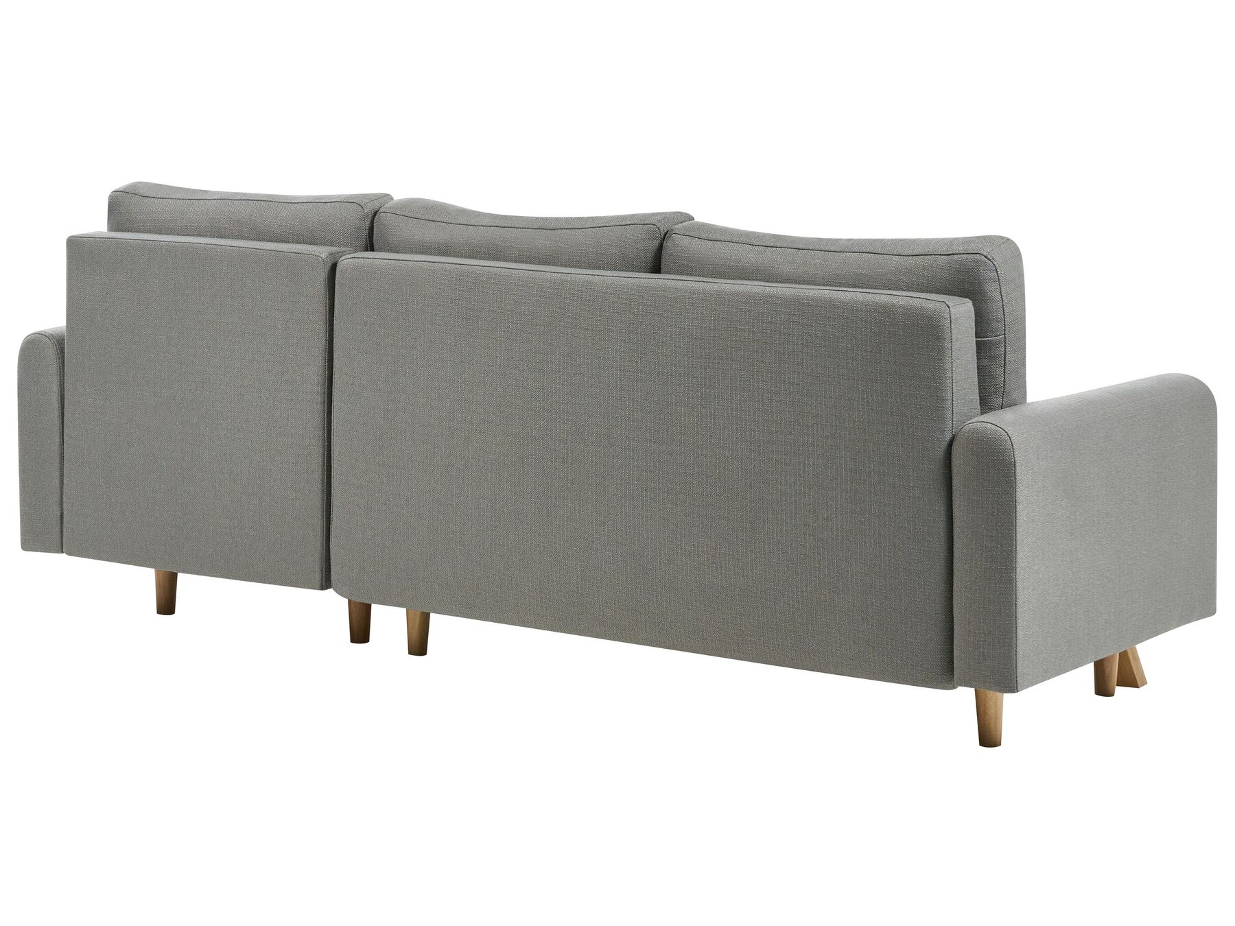 Sofa Bed SIRO Fabric Grey with Storage 3 Seater Left Hand