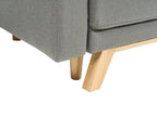 Sofa Bed SIRO Fabric Grey with Storage 3 Seater Left Hand