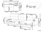Sofa Bed SIRO Boucle Off-White with Storage 3 Seater Left Hand