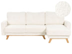 Sofa Bed SIRO Boucle Off-White with Storage 3 Seater Left Hand