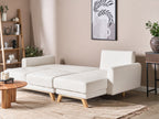 Sofa Bed SIRO Boucle Off-White with Storage 3 Seater Left Hand