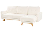 Sofa Bed SIRO Boucle Off-White with Storage 3 Seater Left Hand