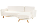 Sofa Bed SIRO Boucle Off-White with Storage 3 Seater Left Hand