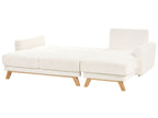 Sofa Bed SIRO Boucle Off-White with Storage 3 Seater Left Hand