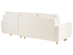 Sofa Bed SIRO Boucle Off-White with Storage 3 Seater Left Hand