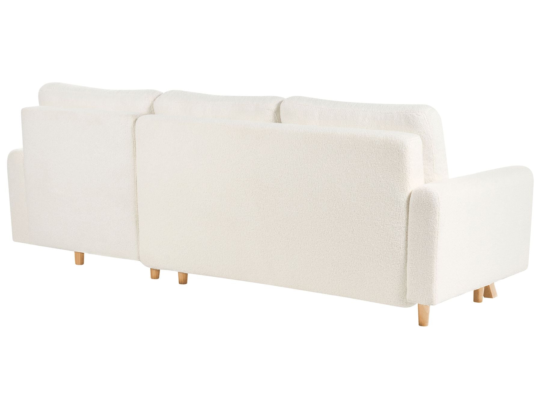 Sofa Bed SIRO Boucle Off-White with Storage 3 Seater Left Hand