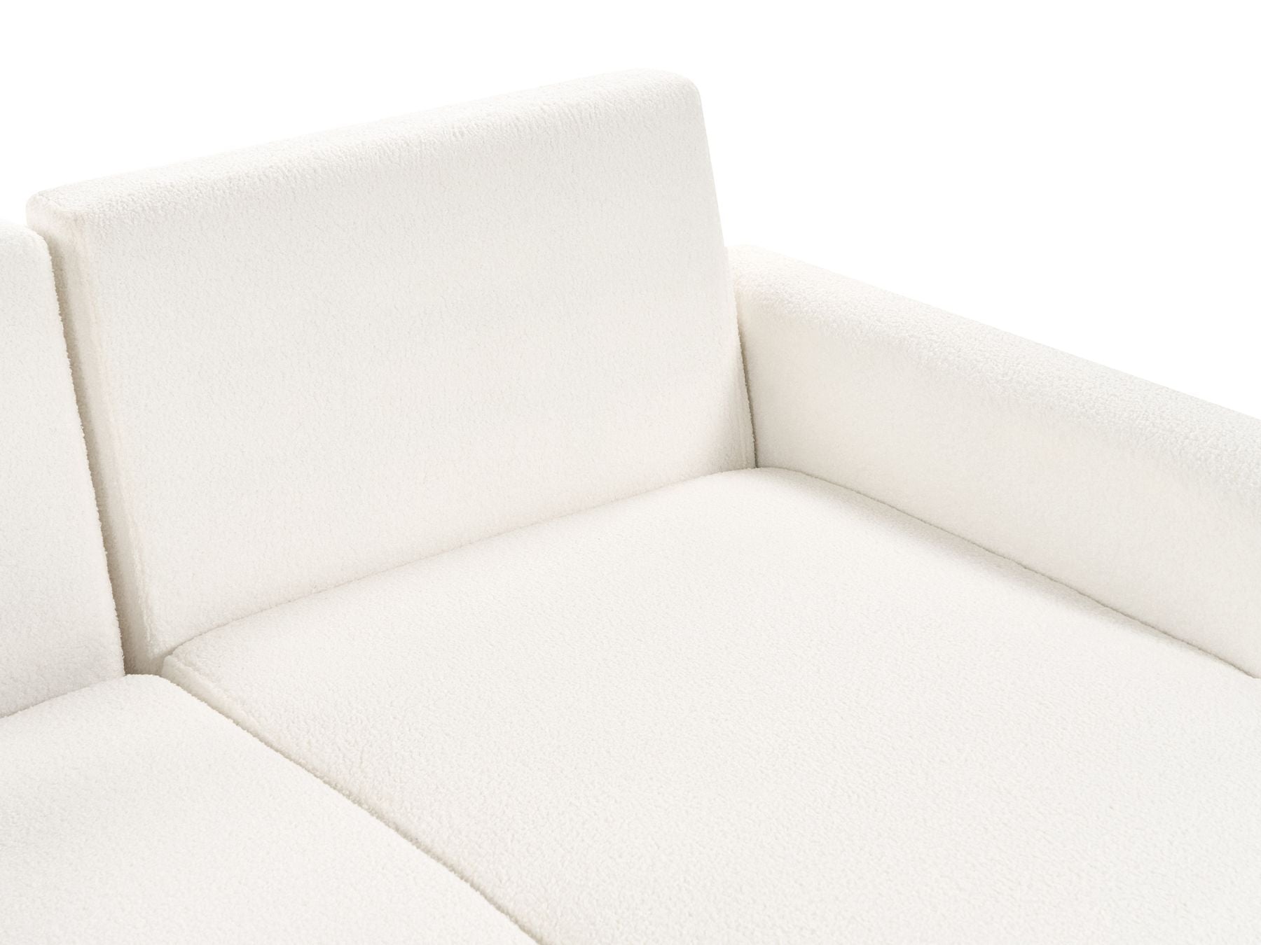 Sofa Bed SIRO Boucle Off-White with Storage 3 Seater Left Hand
