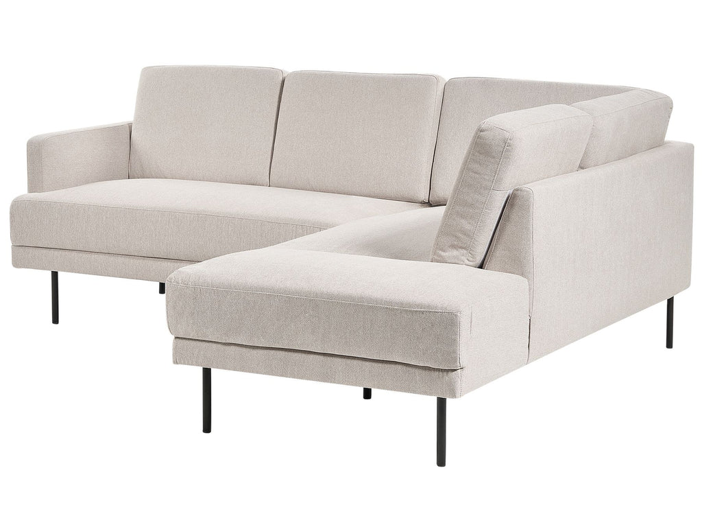 Corner Sofa BREDA Fabric Light Beige 4 Seater Left Hand