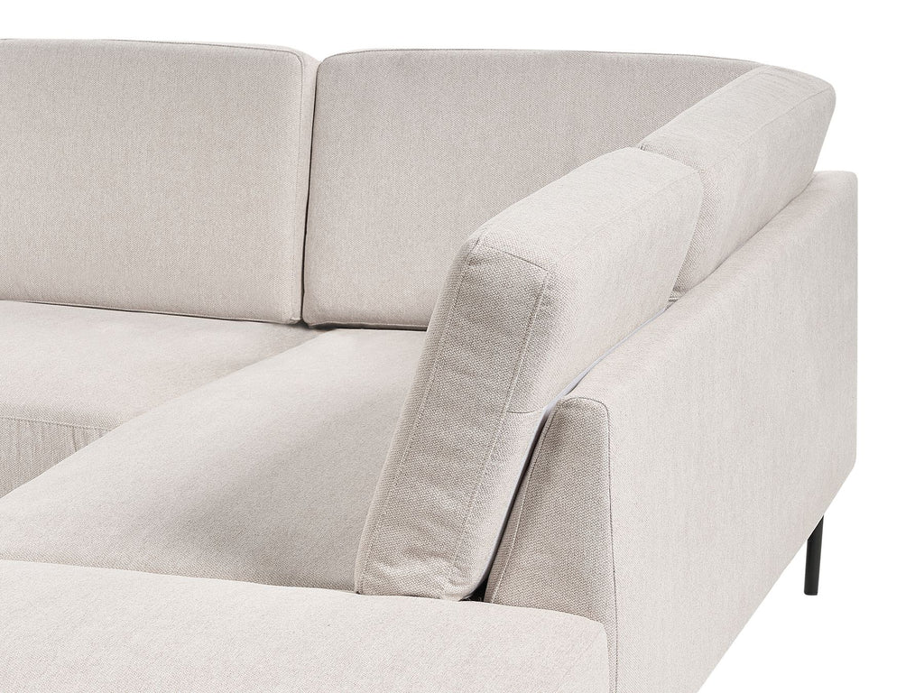 Corner Sofa BREDA Fabric Light Beige 4 Seater Left Hand