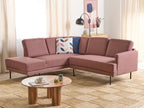 Corner Sofa BREDA Fabric Pink 4 Seater Right Hand