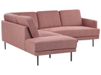 Corner Sofa BREDA Fabric Pink 4 Seater Right Hand