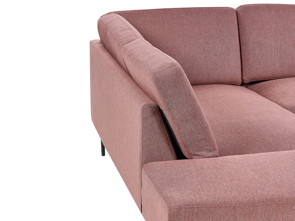 Corner Sofa BREDA Fabric Pink 4 Seater Right Hand