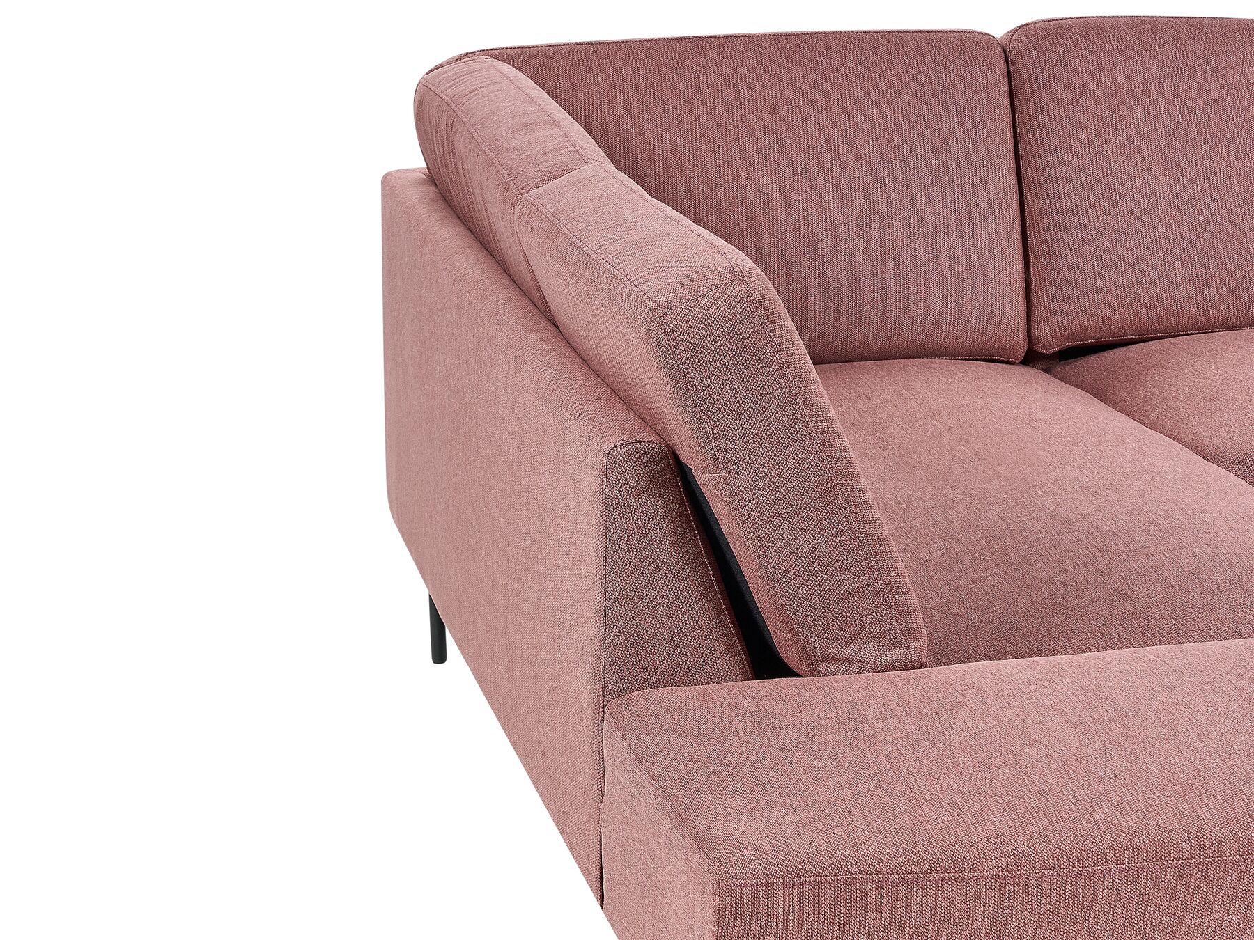 Corner Sofa BREDA Fabric Pink 4 Seater Right Hand