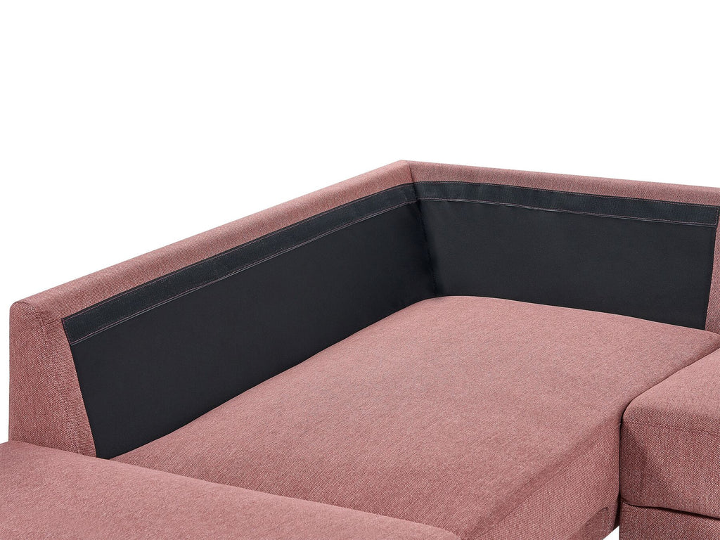 Corner Sofa BREDA Fabric Pink 4 Seater Right Hand