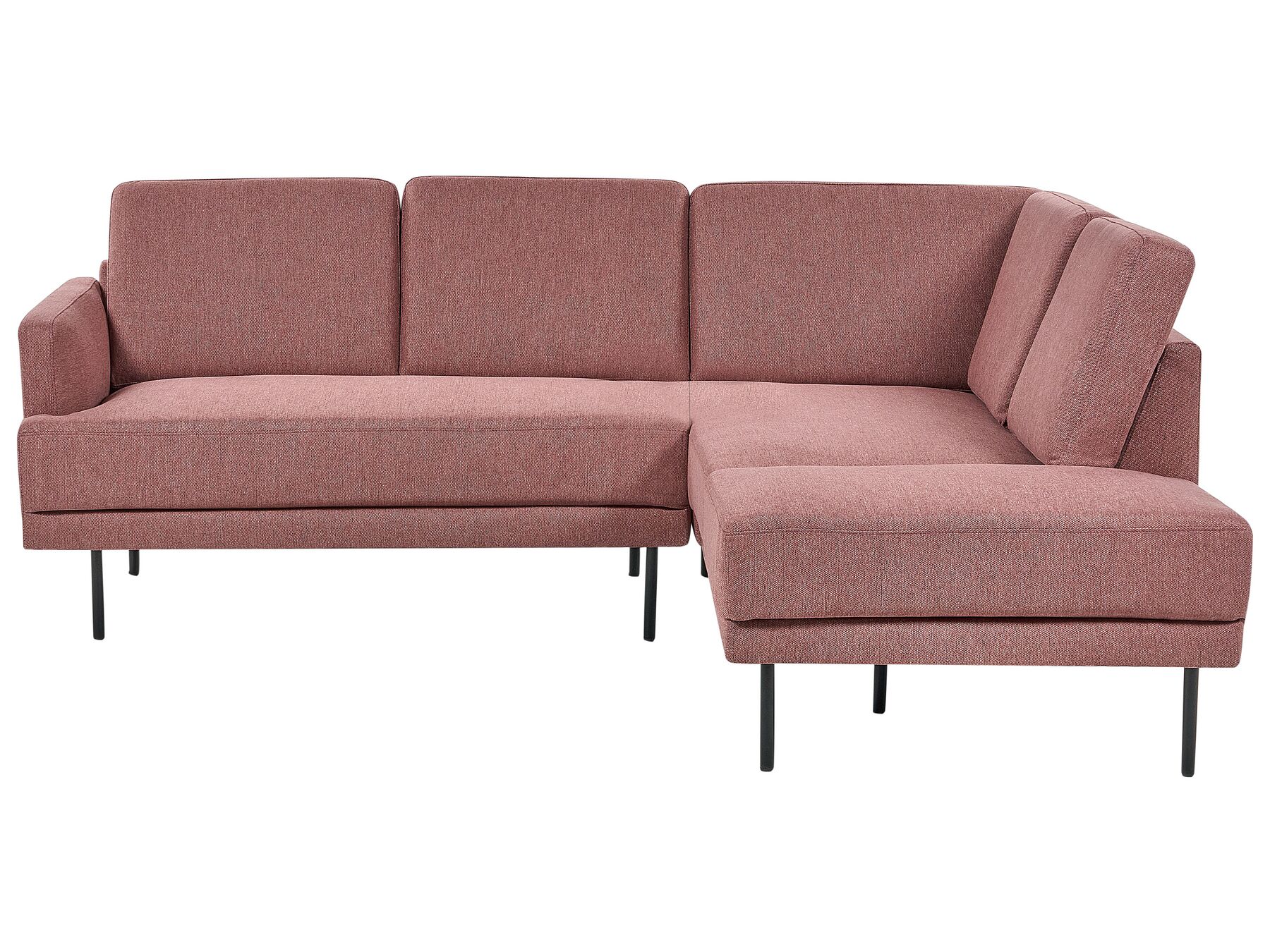 Corner Sofa BREDA Fabric Pink 4 Seater Left Hand