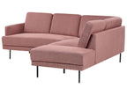 Corner Sofa BREDA Fabric Pink 4 Seater Left Hand