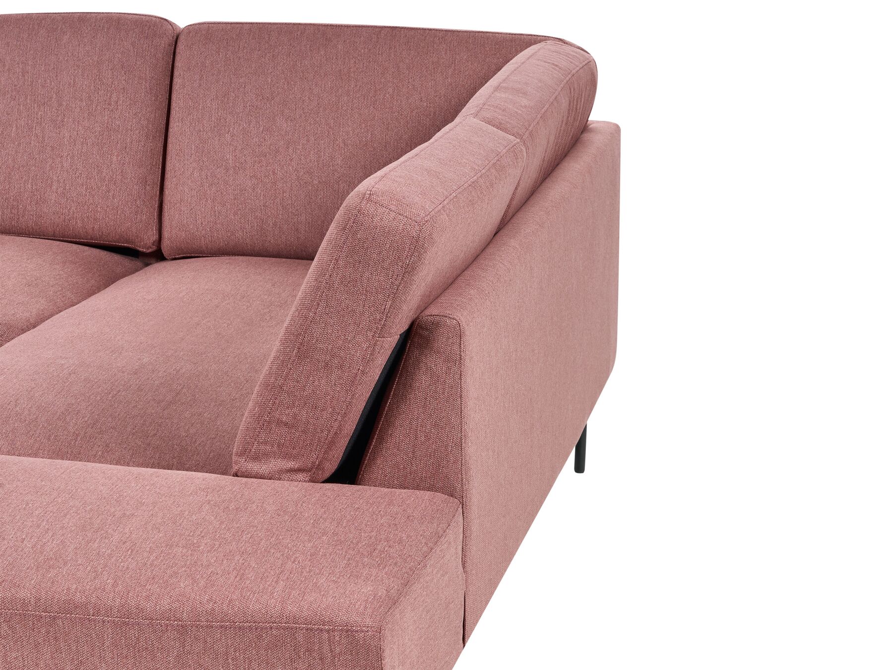 Corner Sofa BREDA Fabric Pink 4 Seater Left Hand