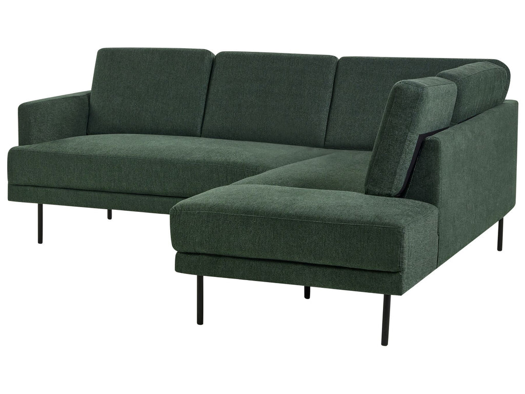Corner Sofa BREDA Fabric Dark Green 4 Seater Left Hand