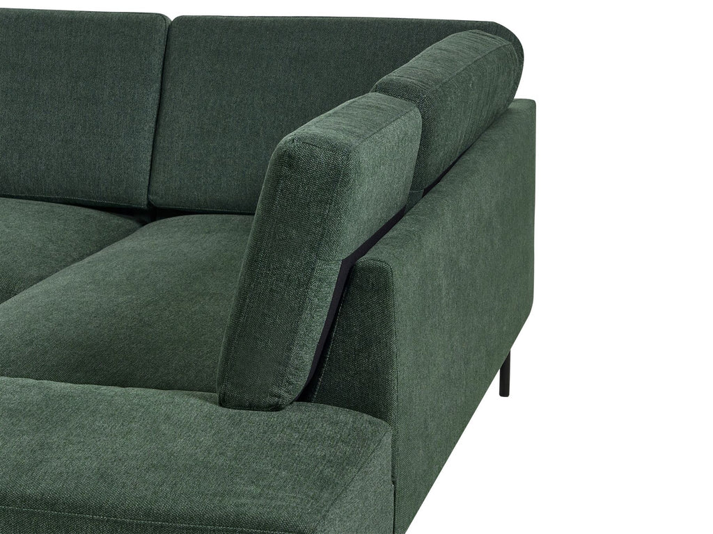 Corner Sofa BREDA Fabric Dark Green 4 Seater Left Hand
