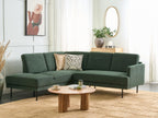 Corner Sofa BREDA Fabric Dark Green 4 Seater Right Hand