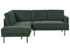 Corner Sofa BREDA Fabric Dark Green 4 Seater Right Hand