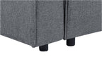 Corner Sofa Bed KARILA Fabric Dark Grey with Storage 3 Seater Right Hand