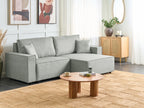 Corner Sofa Bed KARILA Fabric Grey with Storage 3 Seater Left Hand