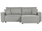 Corner Sofa Bed KARILA Fabric Grey with Storage 3 Seater Left Hand