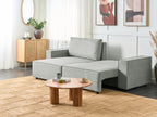 Corner Sofa Bed KARILA Fabric Grey with Storage 3 Seater Right Hand