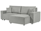 Corner Sofa Bed KARILA Fabric Grey with Storage 3 Seater Left Hand