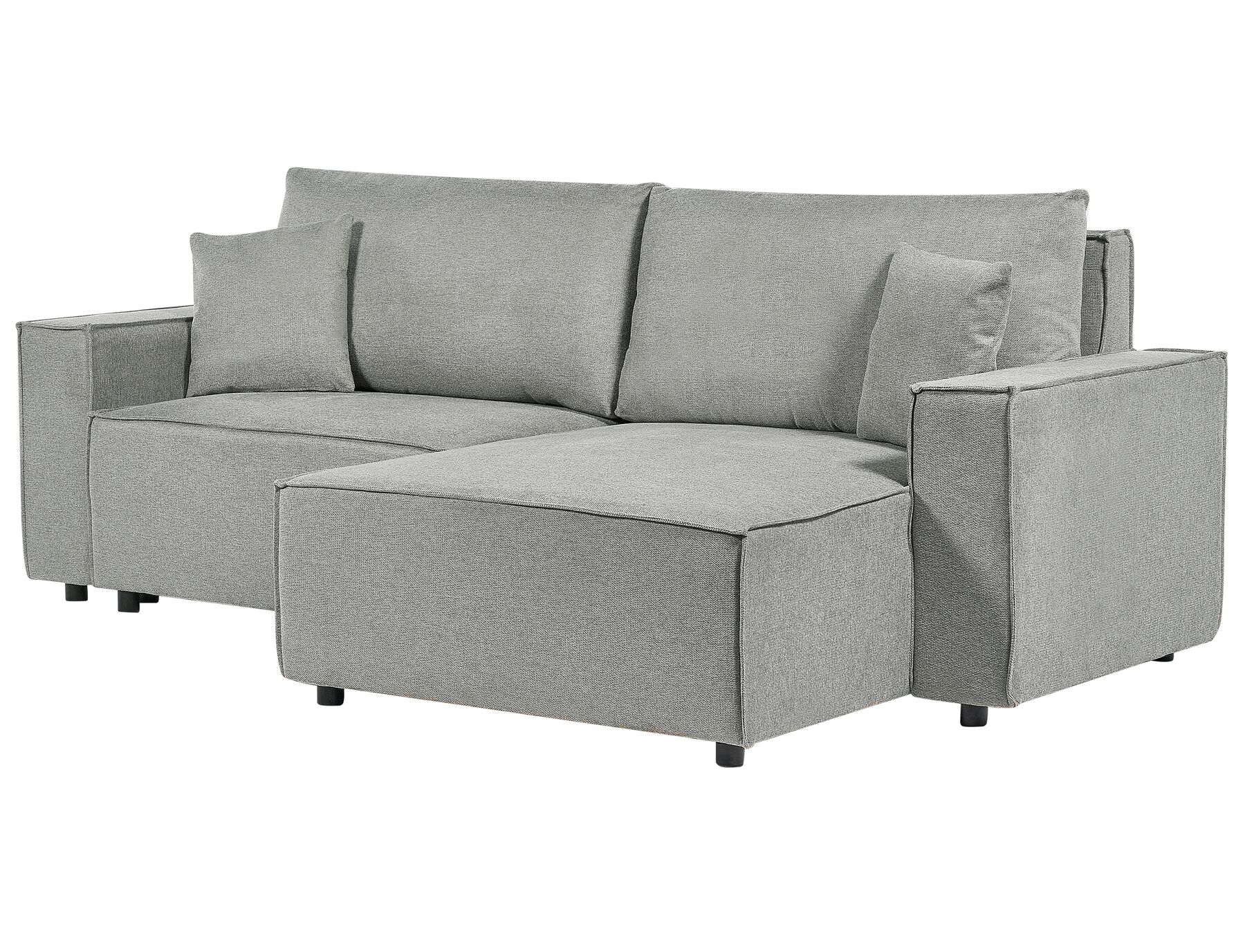 Corner Sofa Bed KARILA Fabric Grey with Storage 3 Seater Left Hand