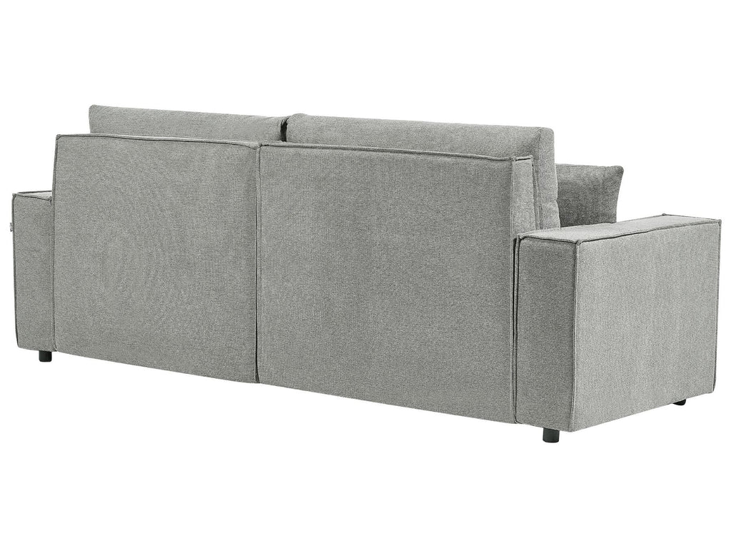 Corner Sofa Bed KARILA Fabric Grey with Storage 3 Seater Left Hand
