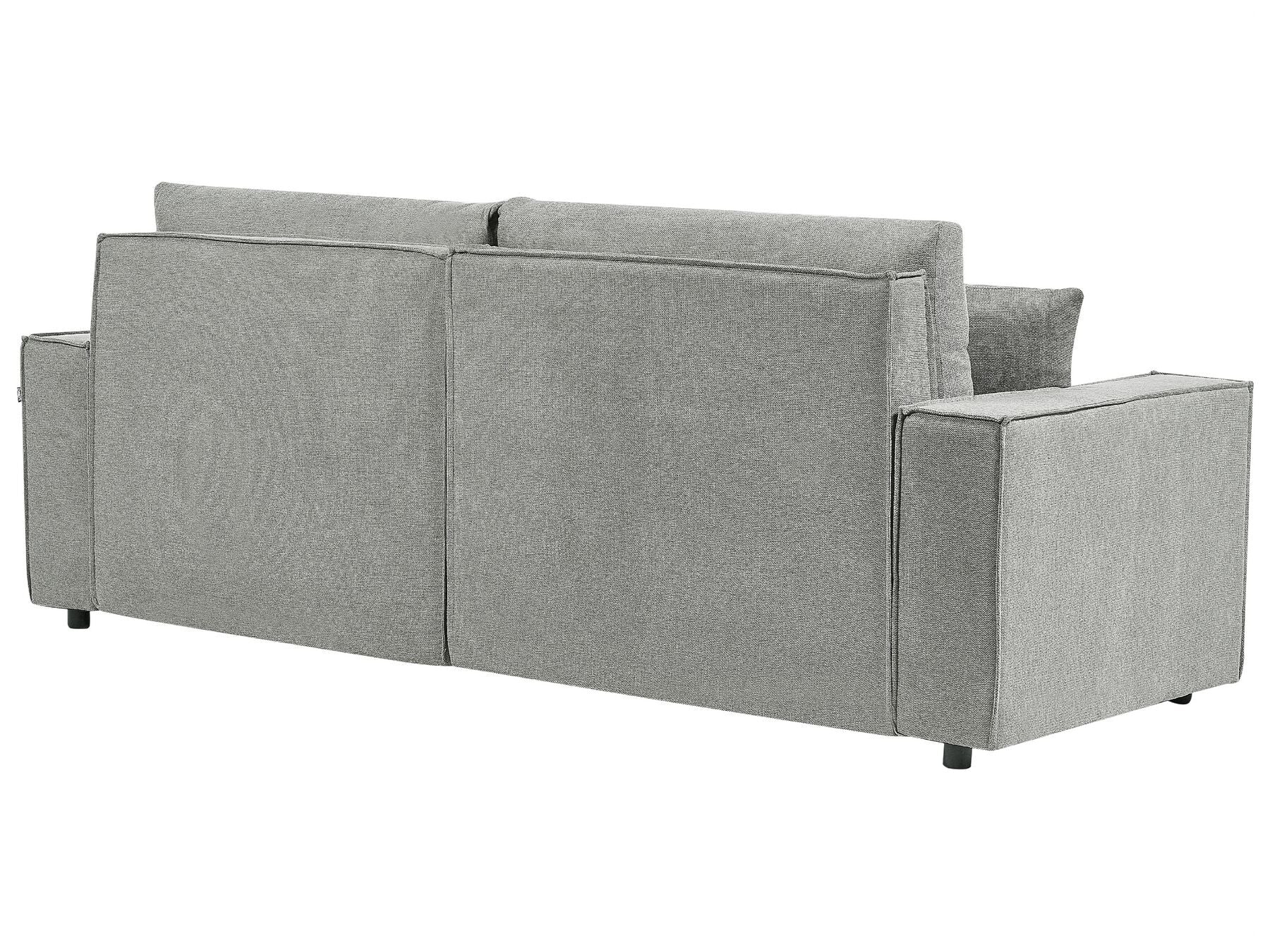 Corner Sofa Bed KARILA Fabric Grey with Storage 3 Seater Left Hand