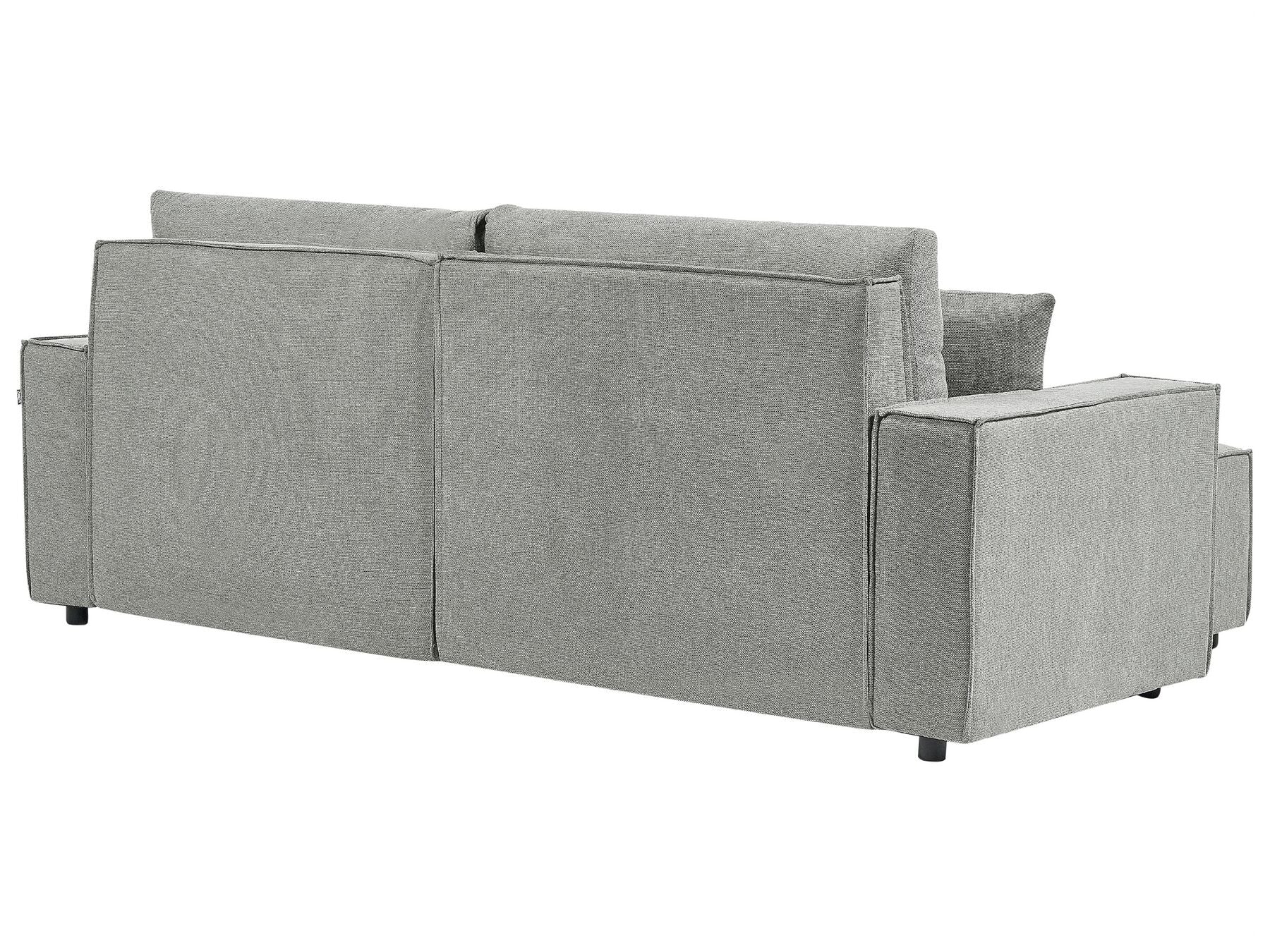 Corner Sofa Bed KARILA Fabric Grey with Storage 3 Seater Right Hand