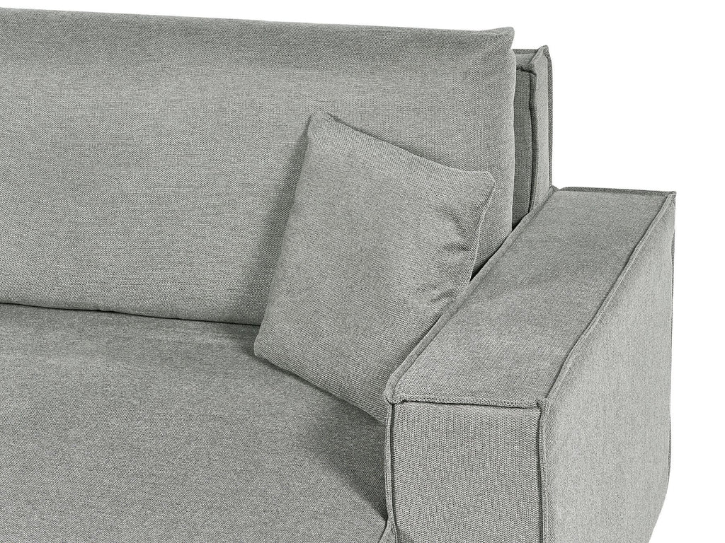 Corner Sofa Bed KARILA Fabric Grey with Storage 3 Seater Left Hand