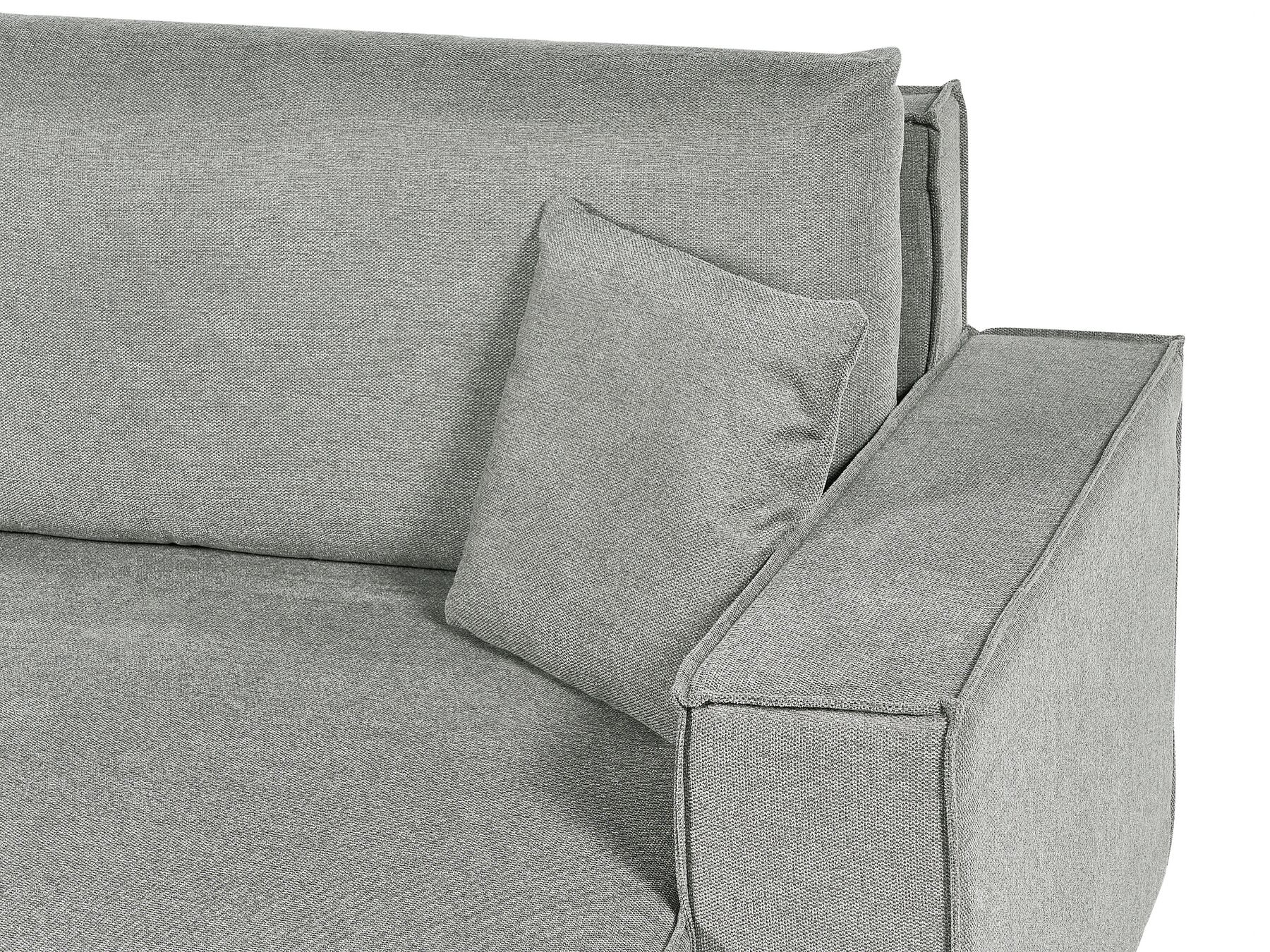 Corner Sofa Bed KARILA Fabric Grey with Storage 3 Seater Left Hand