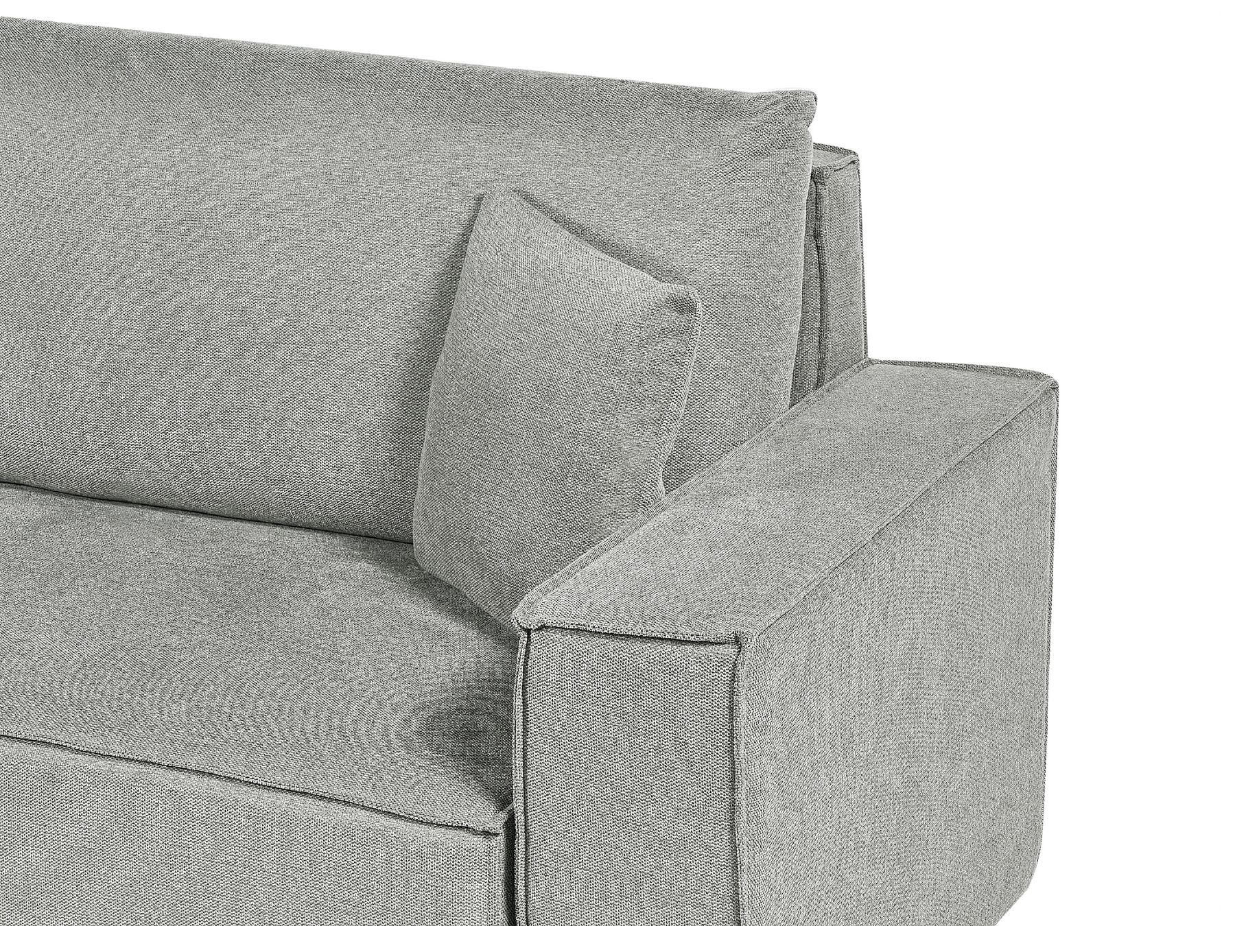 Corner Sofa Bed KARILA Fabric Grey with Storage 3 Seater Right Hand