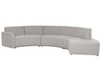 6 Seater Curved Linen Sofa Grey BOLEN