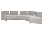 6 Seater Curved Linen Sofa Grey BOLEN
