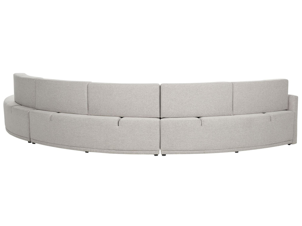 6 Seater Curved Linen Sofa Grey BOLEN