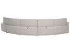 6 Seater Curved Linen Sofa Grey BOLEN