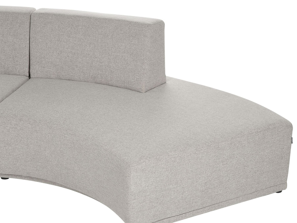 6 Seater Curved Linen Sofa Grey BOLEN