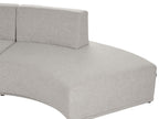 6 Seater Curved Linen Sofa Grey BOLEN
