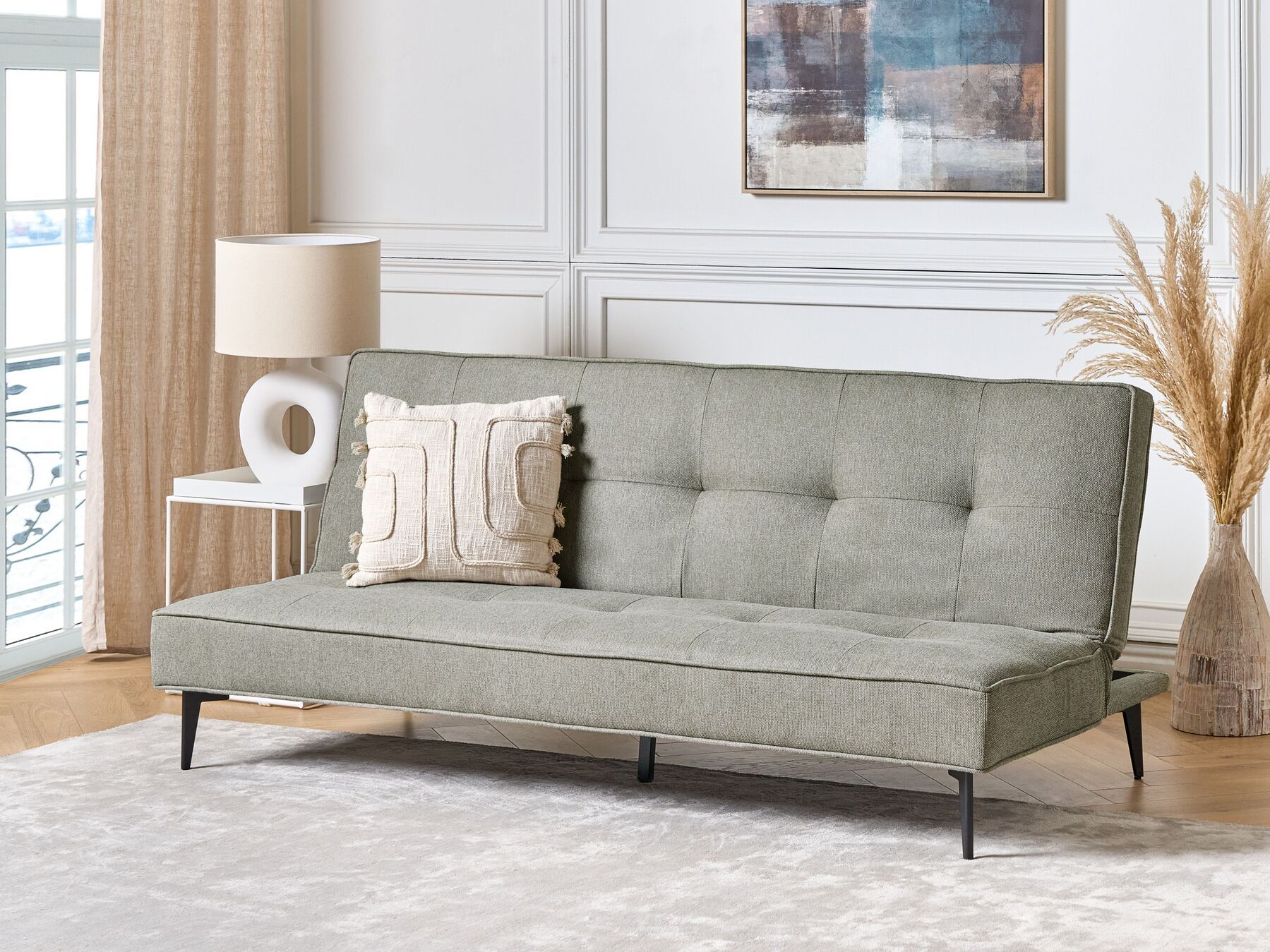 Sofa Bed ESSVIK Fabric Light Green 3 Seater